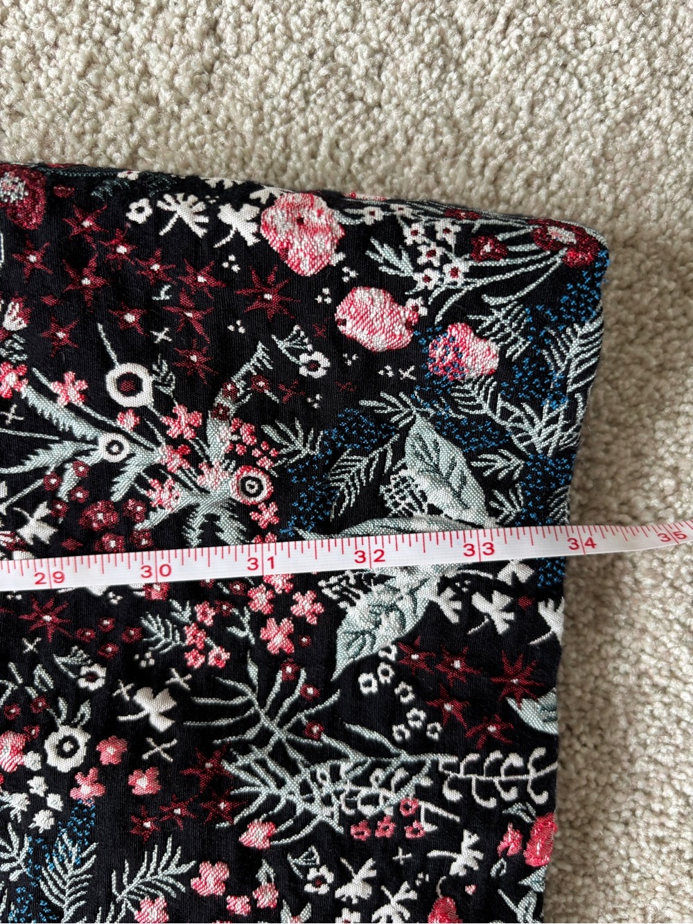 H&M Black Mini Dress with Pink & Blue Floral Jacquard - Picture 8 of 9